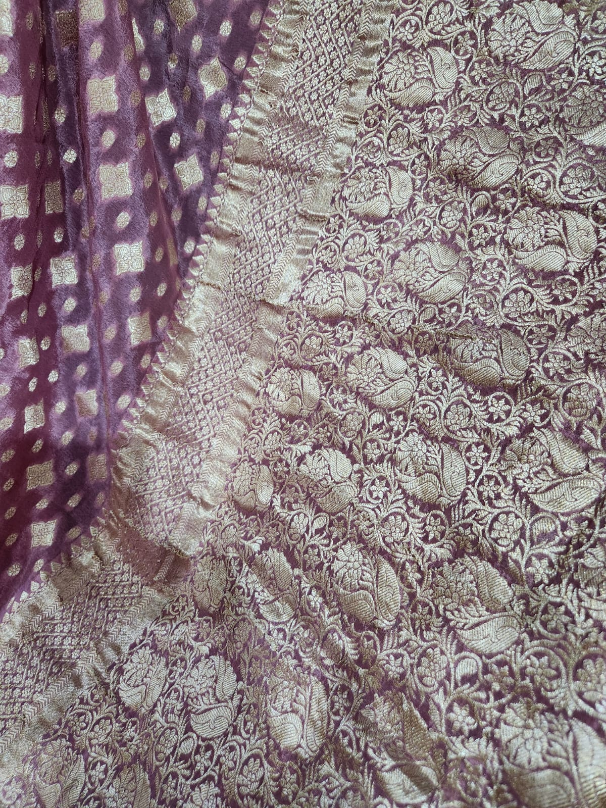 Exclusive Purple Pure Chinon Saree with Soft Zari Work