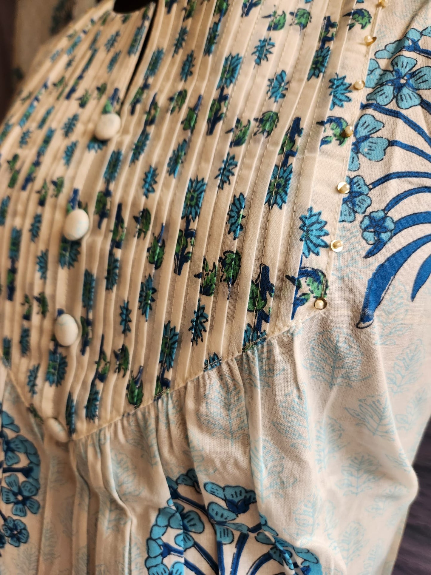 Handcrafted Cotton 3 Piece Suit in Light Blue