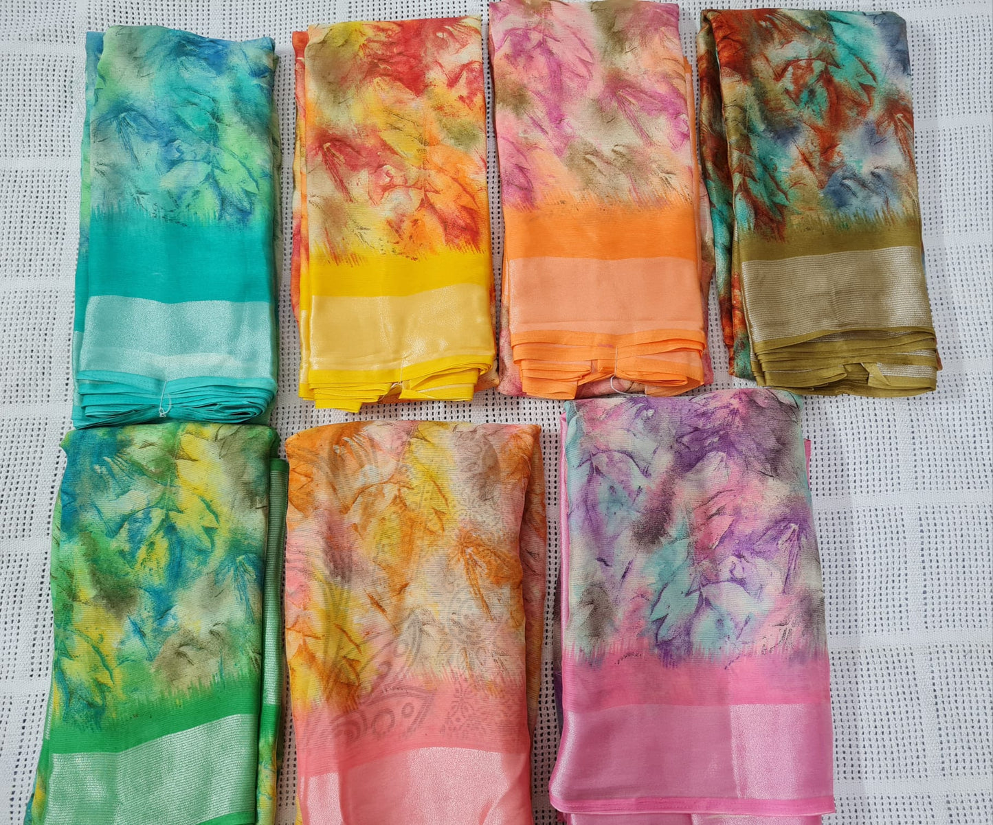 Premium Quality Moss Chiffon Saree in Autumn Yellow