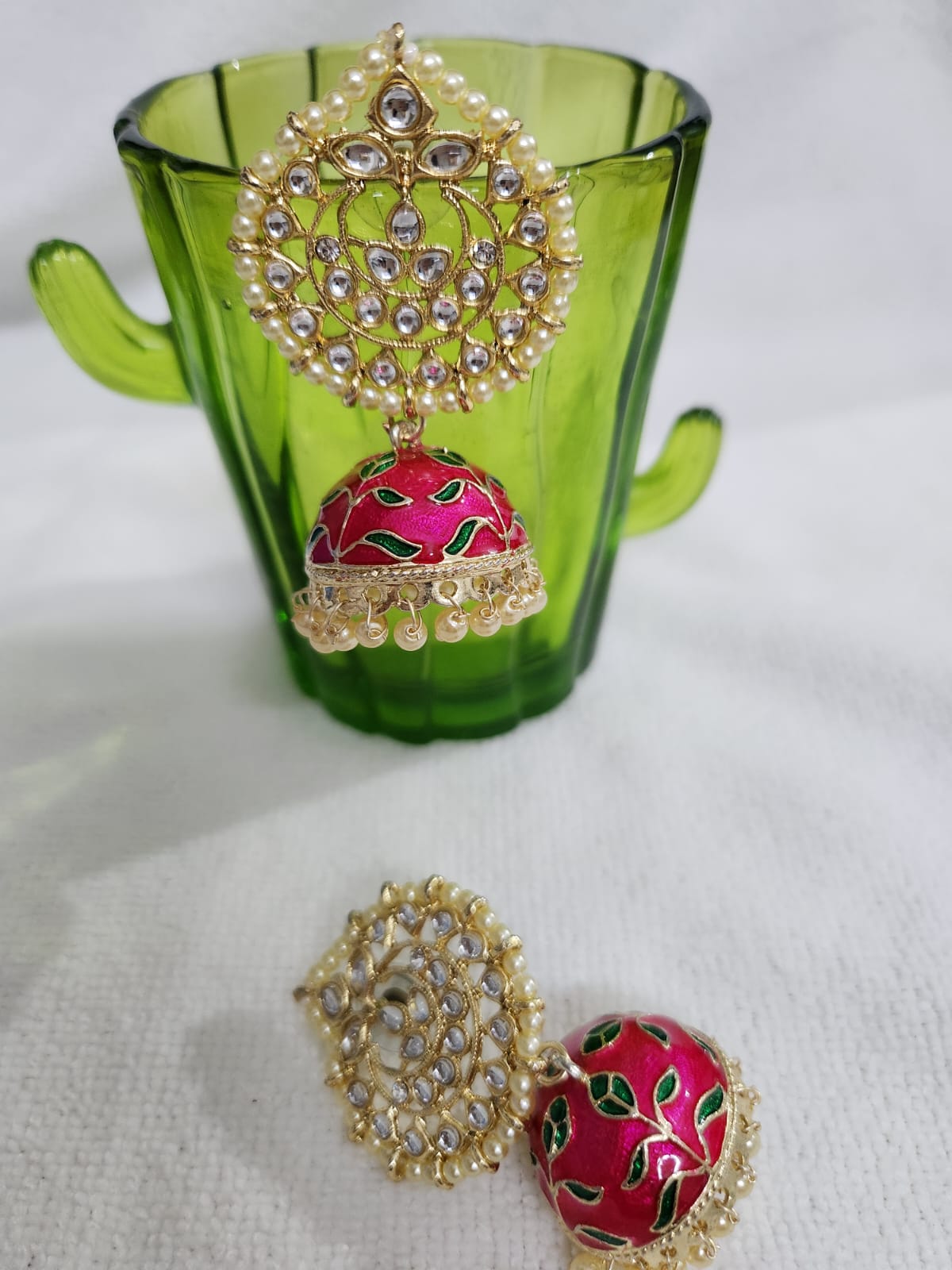 Jhumka Set with Meenkari Work