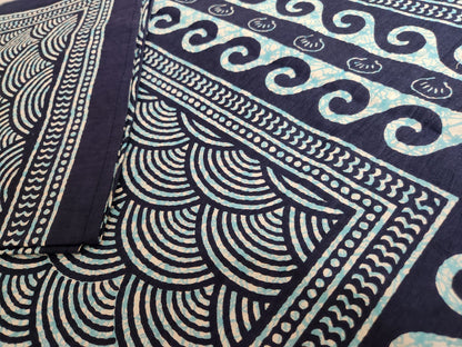 Premium Hand-block Printed Double Bed Sheets + 2 Pillow Covers in Blue