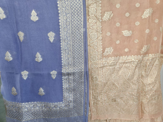 Soft Organza Silk Dupatta in Blue