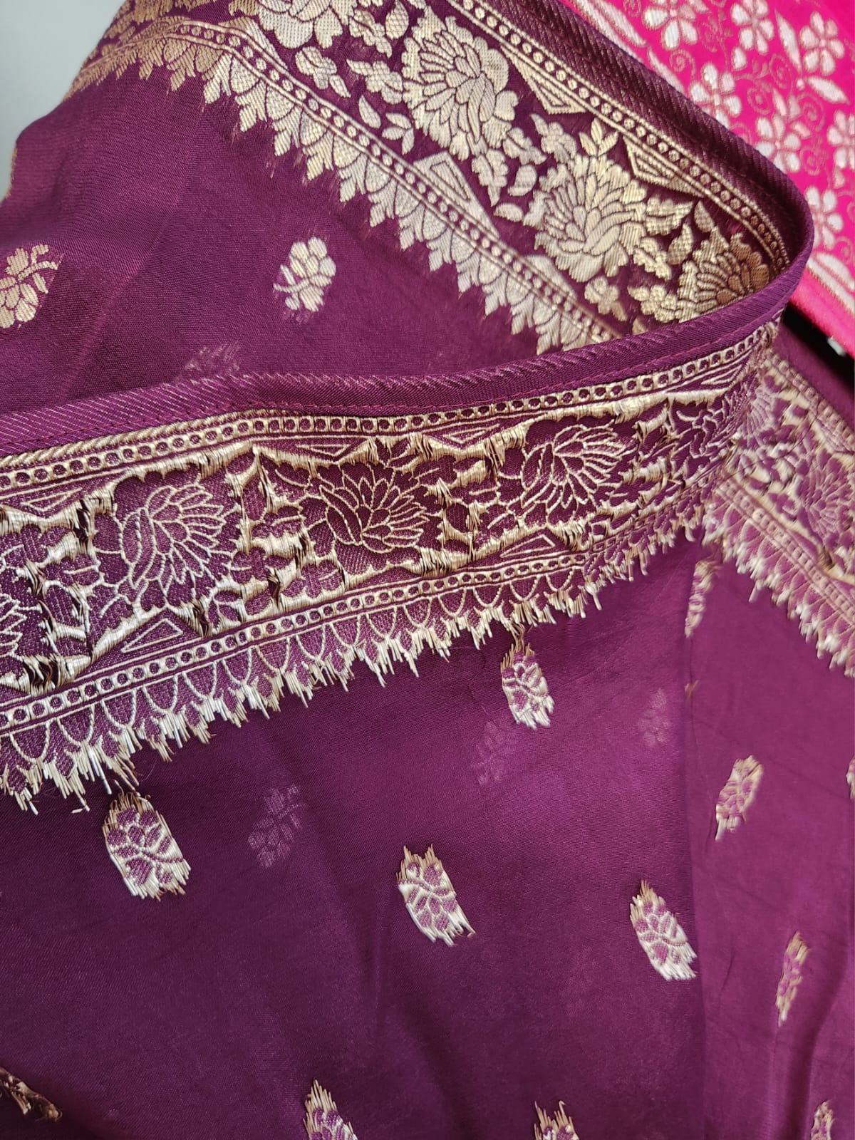 Soft Organza Silk Dupatta in Purple