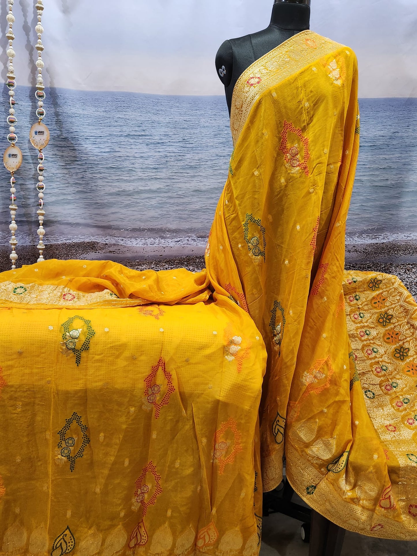 Exclusive Yellow Pure Chinon Saree with Soft Zari Work