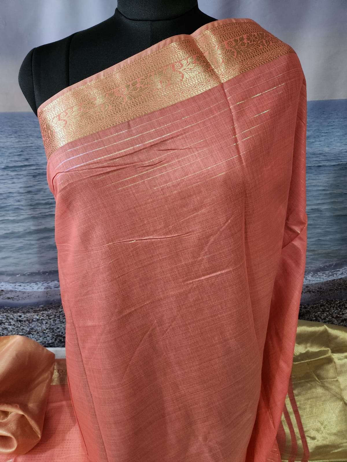 Premium Pink Pure Handloom Khadi Silk Saree with Soft Zari Work