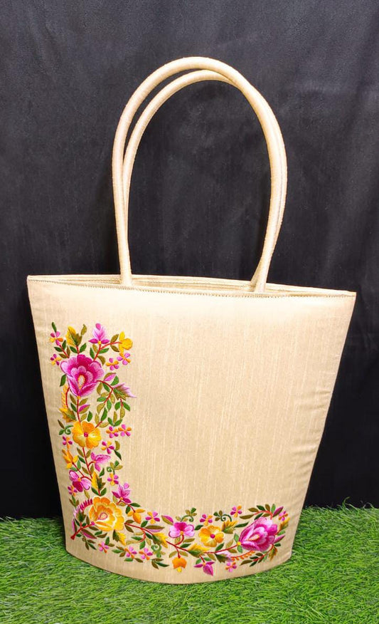 Elegant Beige Silk Bag